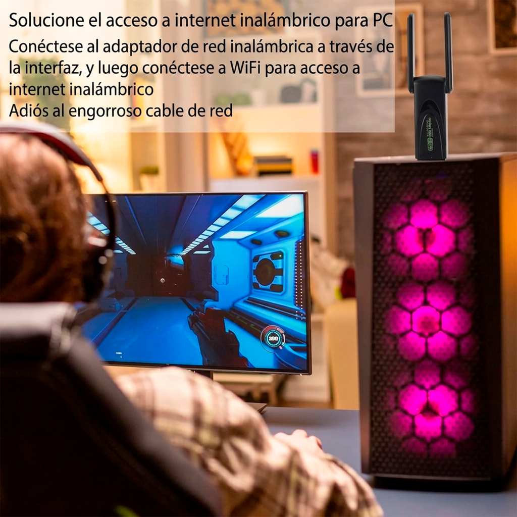 Adaptador WiFi USB 1300 Mbps Dual Band