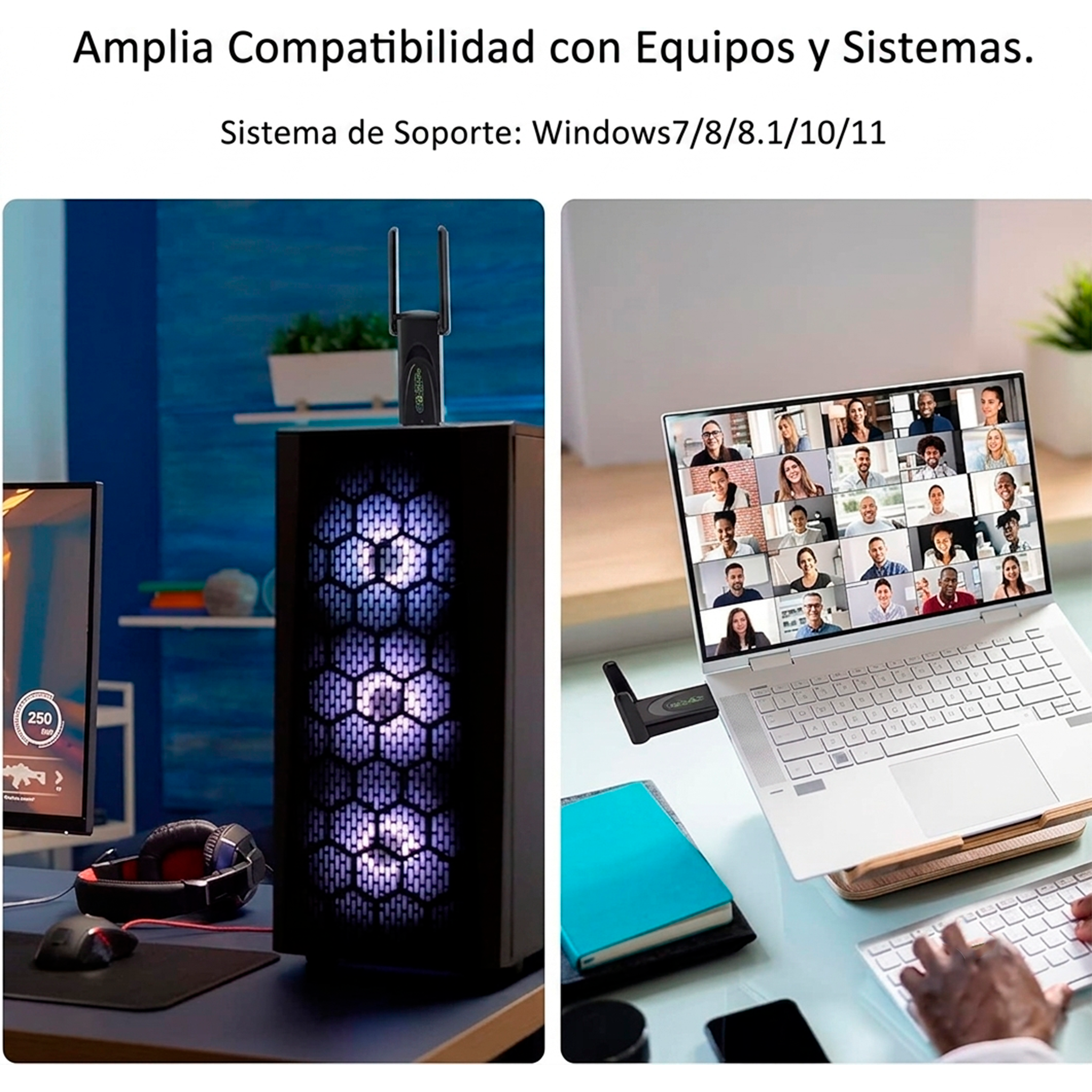 Adaptador WiFi USB 1300 Mbps Dual Band